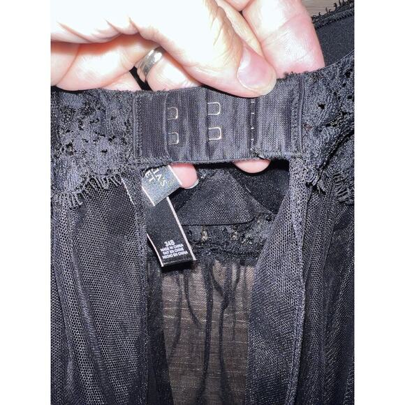 VICTORIAS SECRET PUSH UP BABYDOLL BLACK LINGERIE SZ 34B SEXY SHEER Mesh BLACK - Picture 6 of 8